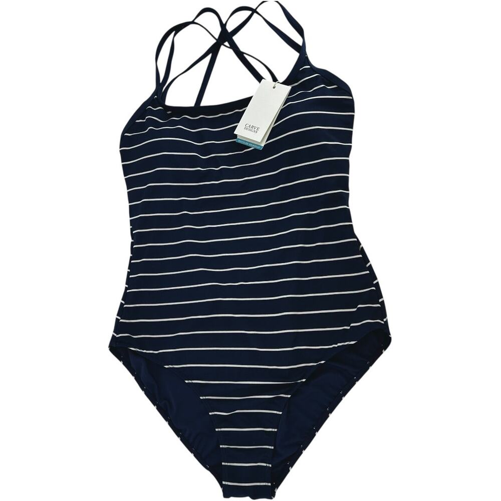 Carve Designs Beacon One Piece UPF 50+ Shelf Bra High Support Nautical L NWT - Picture 2 of 7